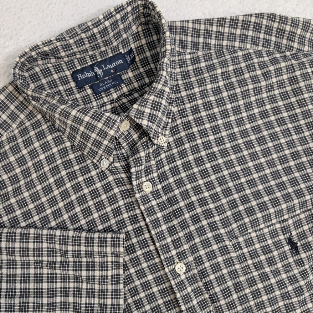 Ralph Lauren Blaire Short Sleeve Button Down Shirt Mens XL Plaid Lightweight